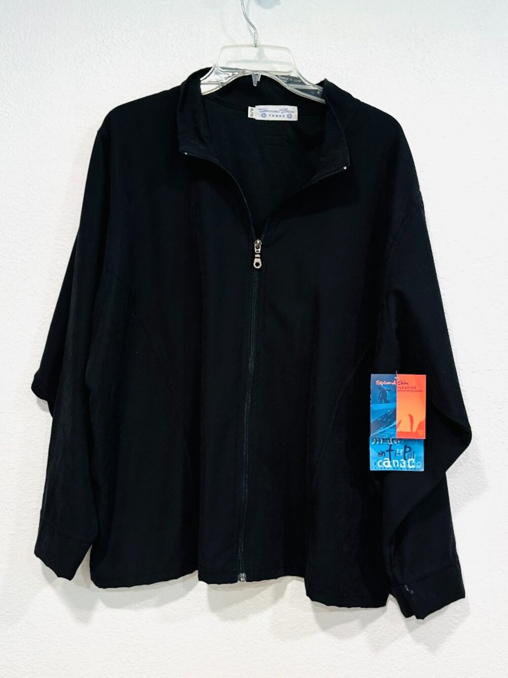 NWT Second Skin Jacket Hydrashield Waterproof Black Full Zip Anti-Pill Womens XL